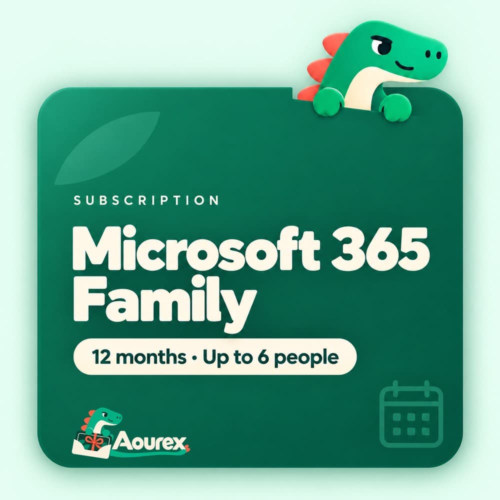 Microsoft 365 Family – 12 months · Up to 6 people – Aourex